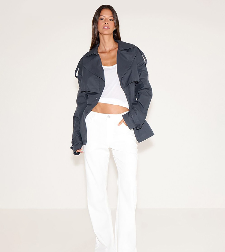 كوت ترنش بكم طويل وحزام 