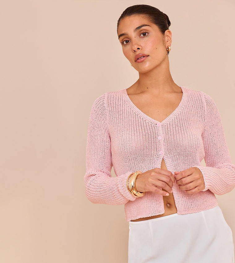 Petite Filagree Button Cardigan