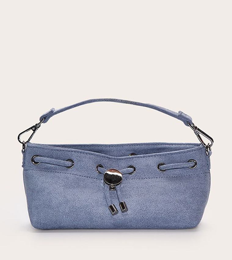 Faux Suede Drawstring Mini Bag