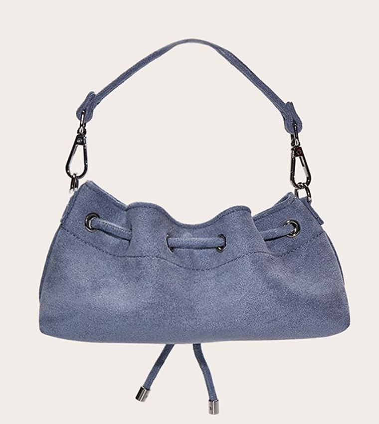Faux Suede Drawstring Mini Bag
