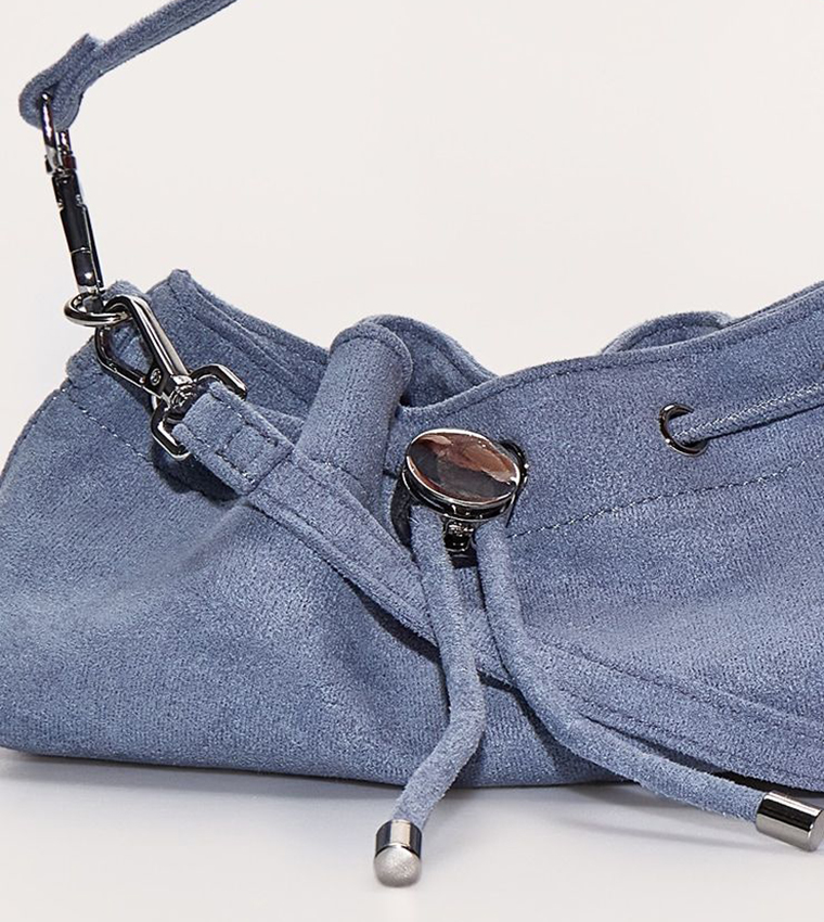 Faux Suede Drawstring Mini Bag
