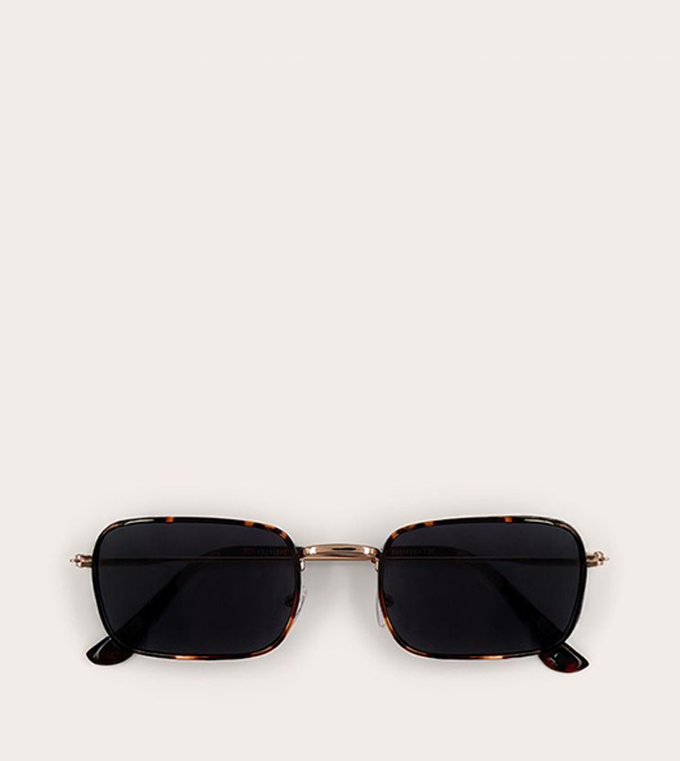 Tortoiseshell Metal Frame Square Sunglasses