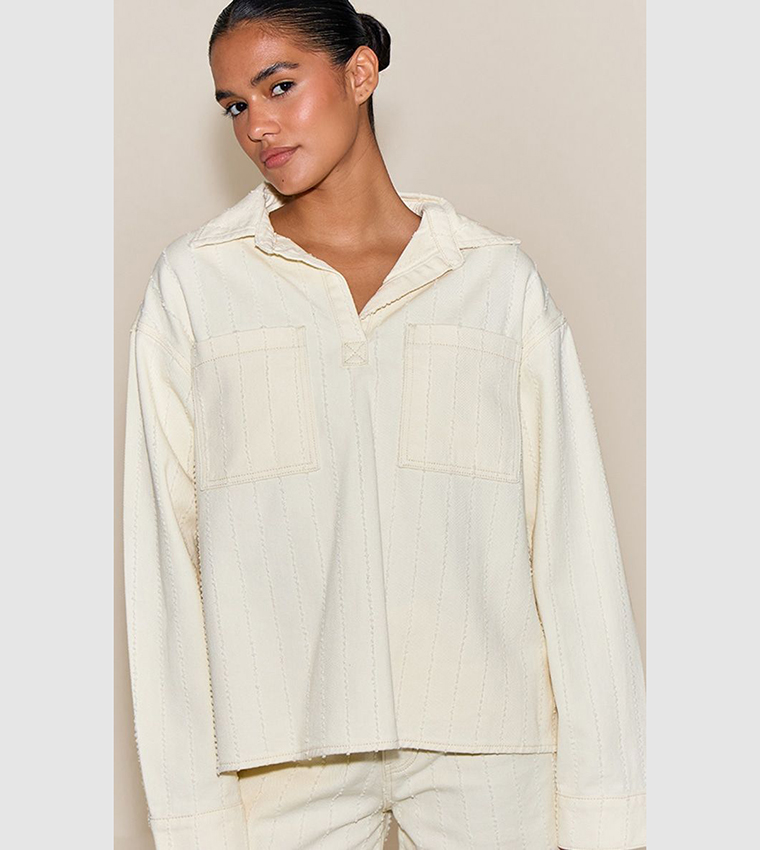 Boucle Oversized Denim Shirt