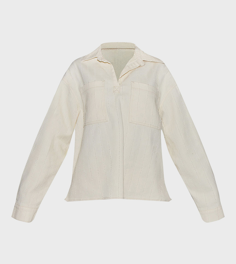 Boucle Oversized Denim Shirt