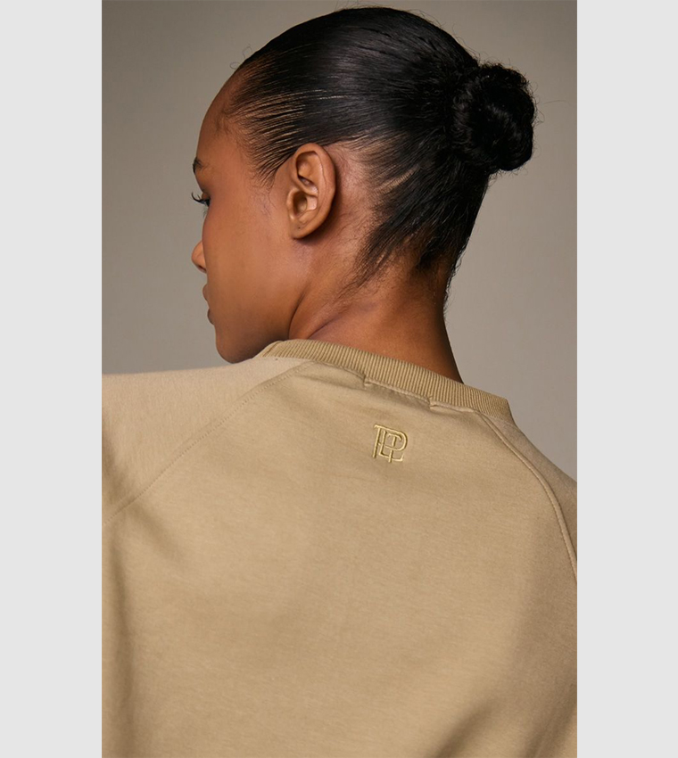 Crew Neck Raglan Sleeves Boxy T-Shirt