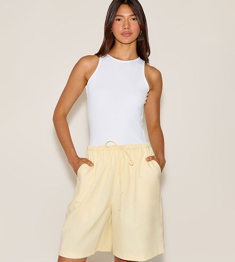 Drawstring Waist Bermuda Shorts