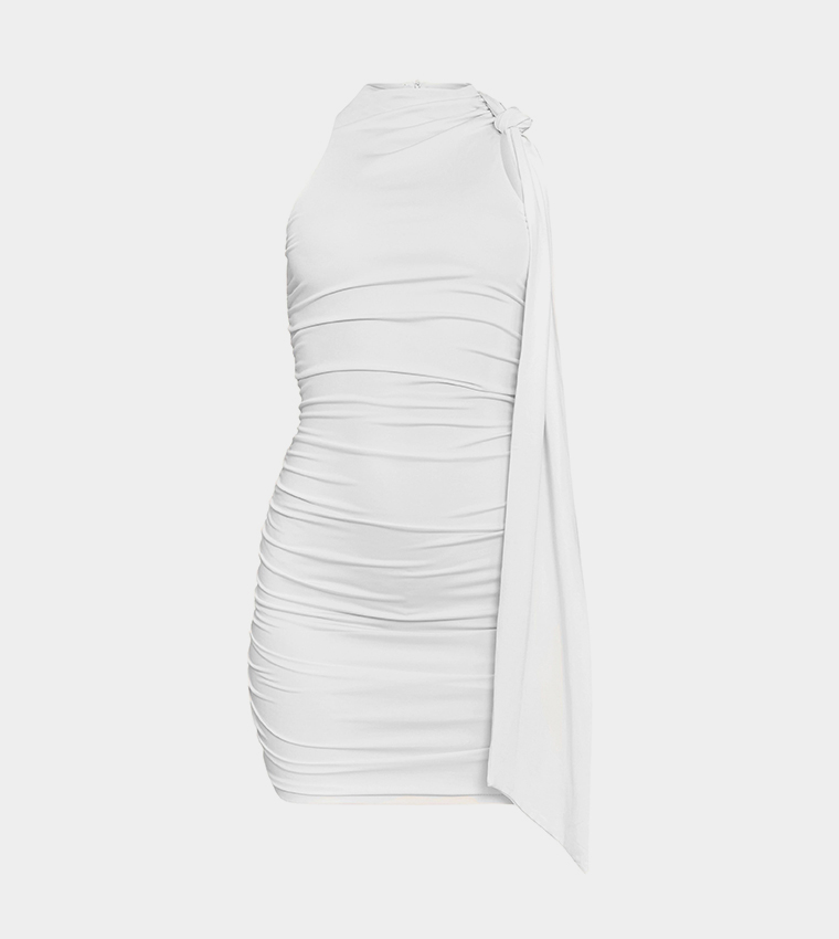 Soft Touch Knot Wrap Mini Dress