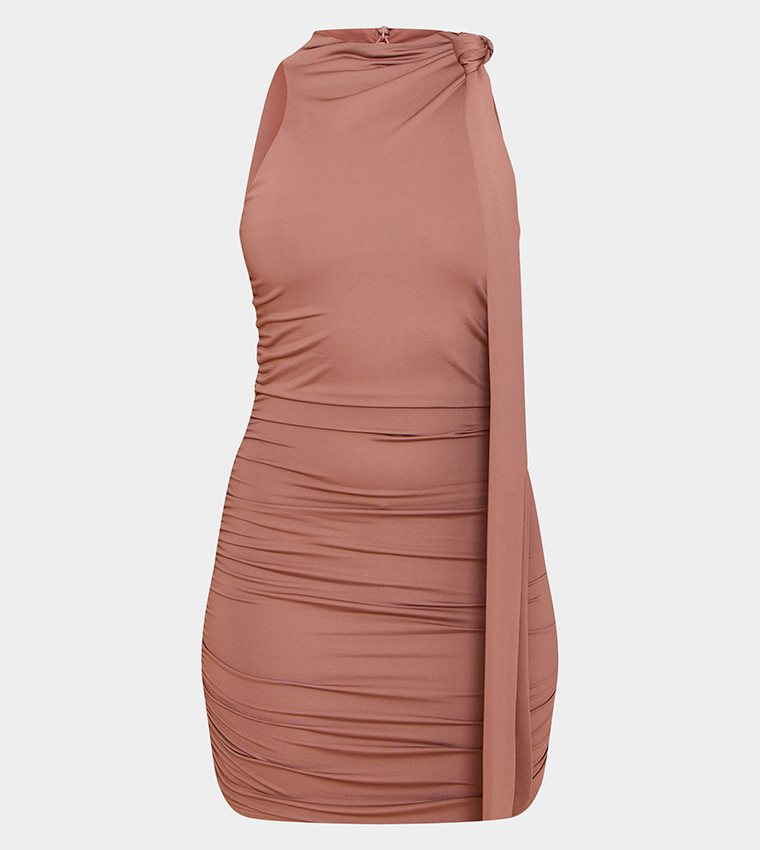 Soft Touch Knot Wrap Mini Dress