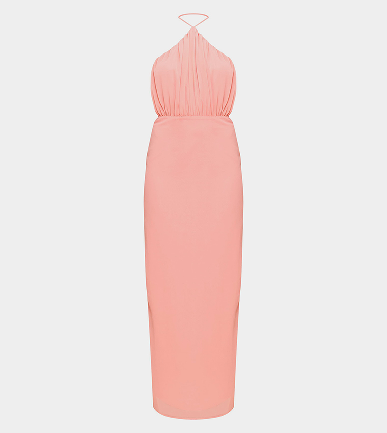Chiffon Halter Neck Maxi Dress