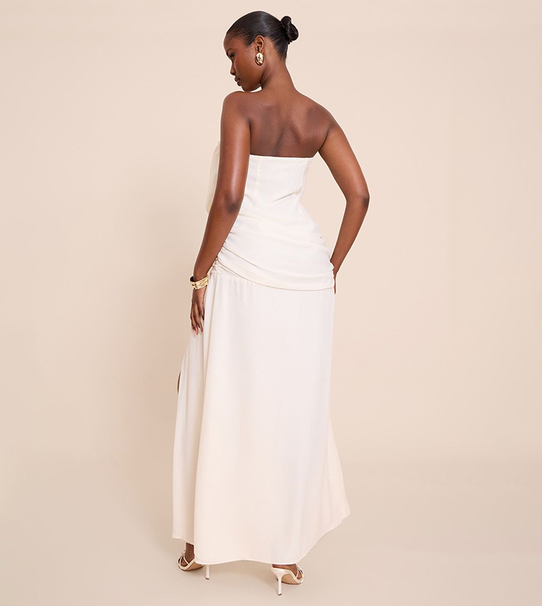 Wired Strapless Drape Maxi Dress