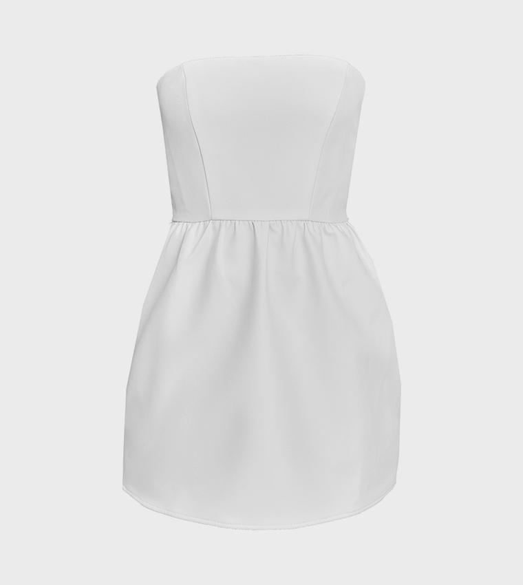 Strapless Pocket Detail Shift Mini Dress