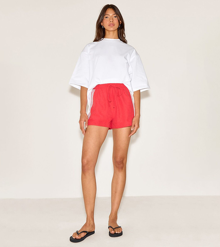 Peachskin Contrast Stripe Shorts