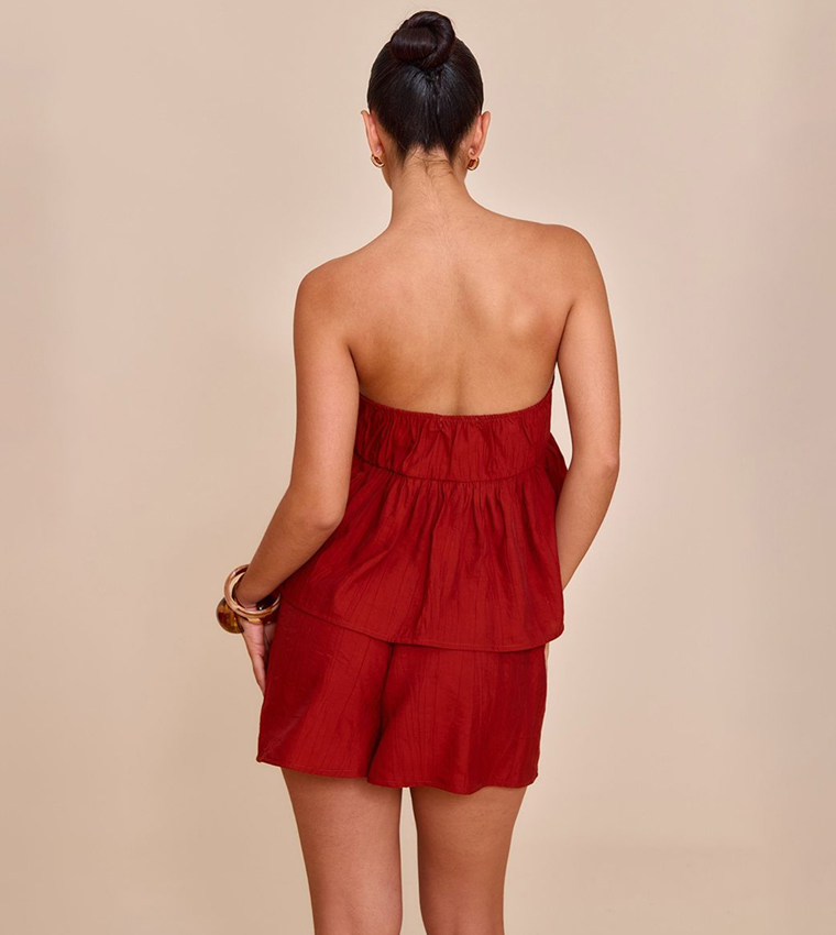 Textured Long Bandeau Top