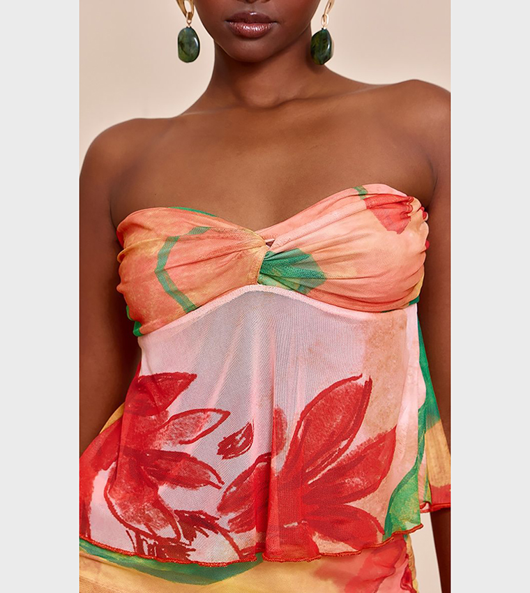 Print Mesh Bandeau Top