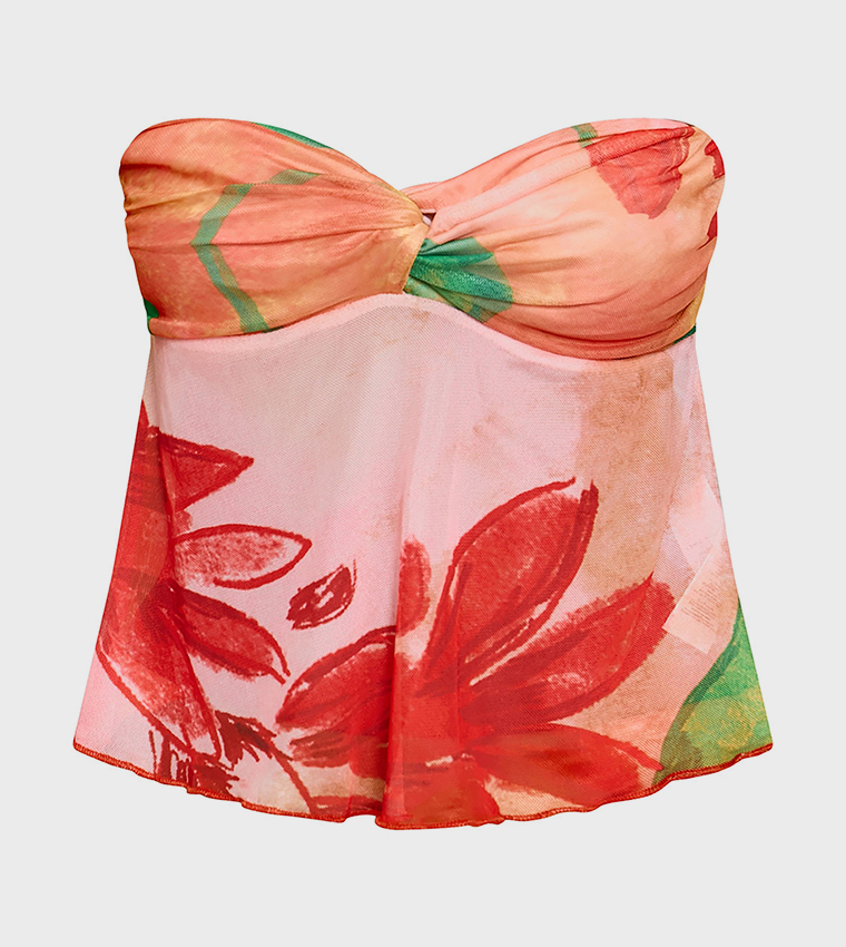 Print Mesh Bandeau Top