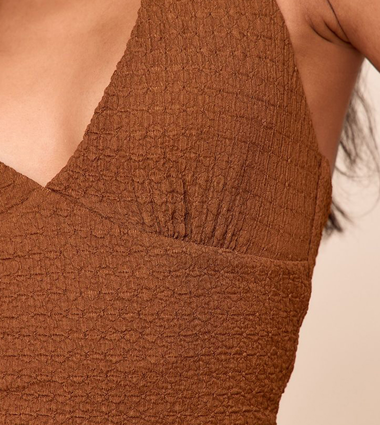 Textured Halterneck Crop Top