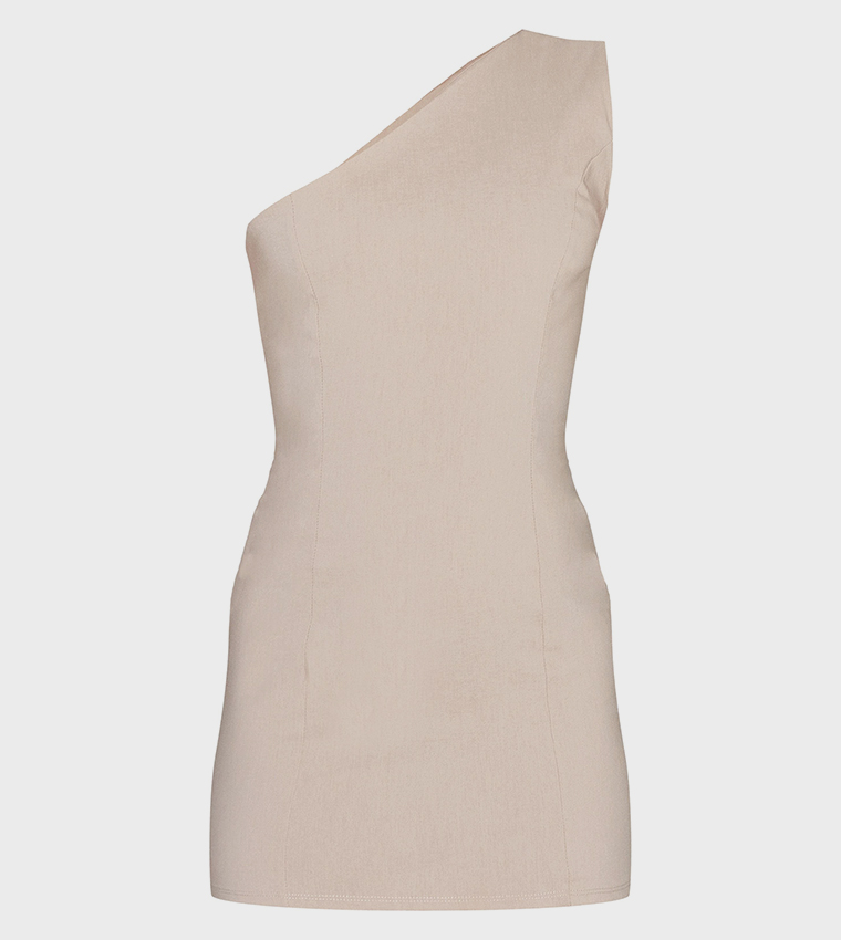Stretch One Shoulder Bodycon Mini Dress