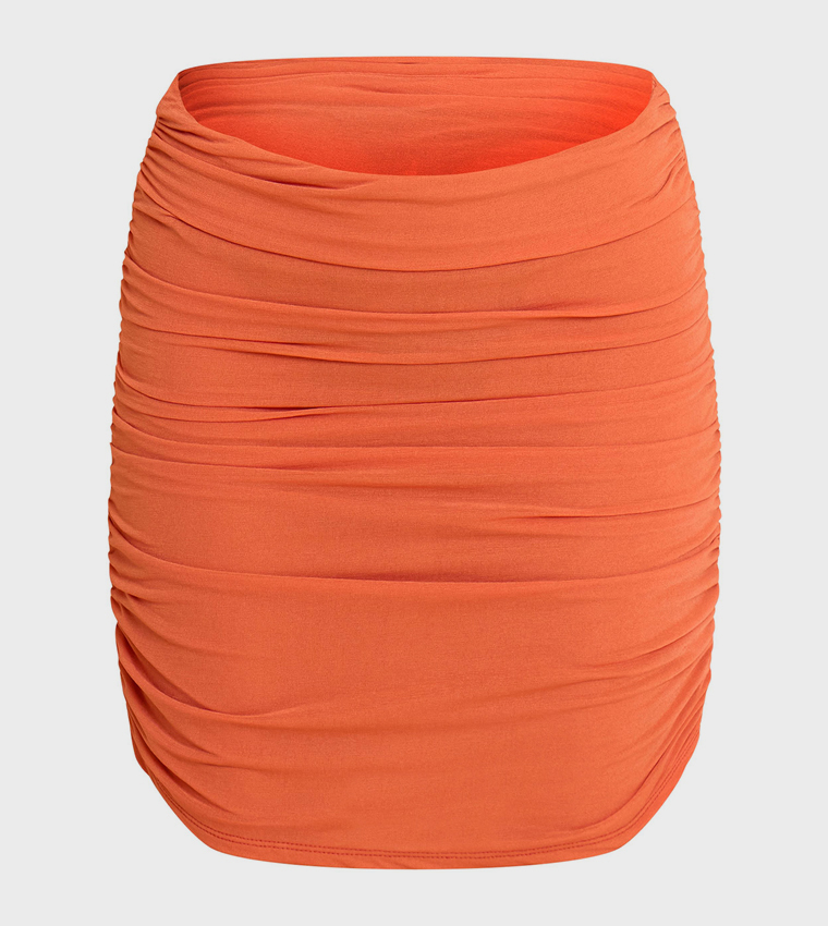 Petite Ruched Chiffon Mini Skirt
