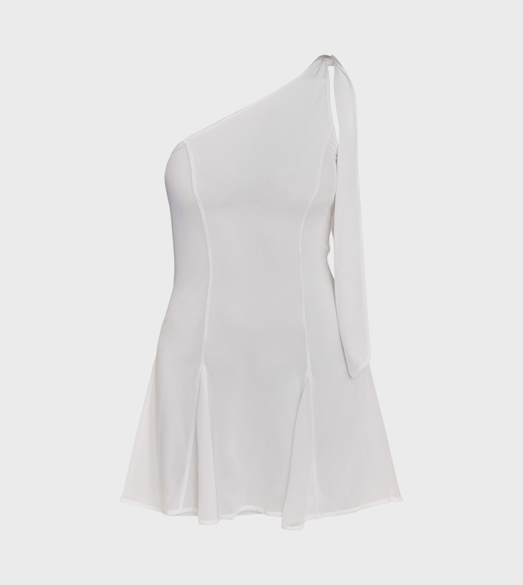 فستان ميني بربطة عنق 