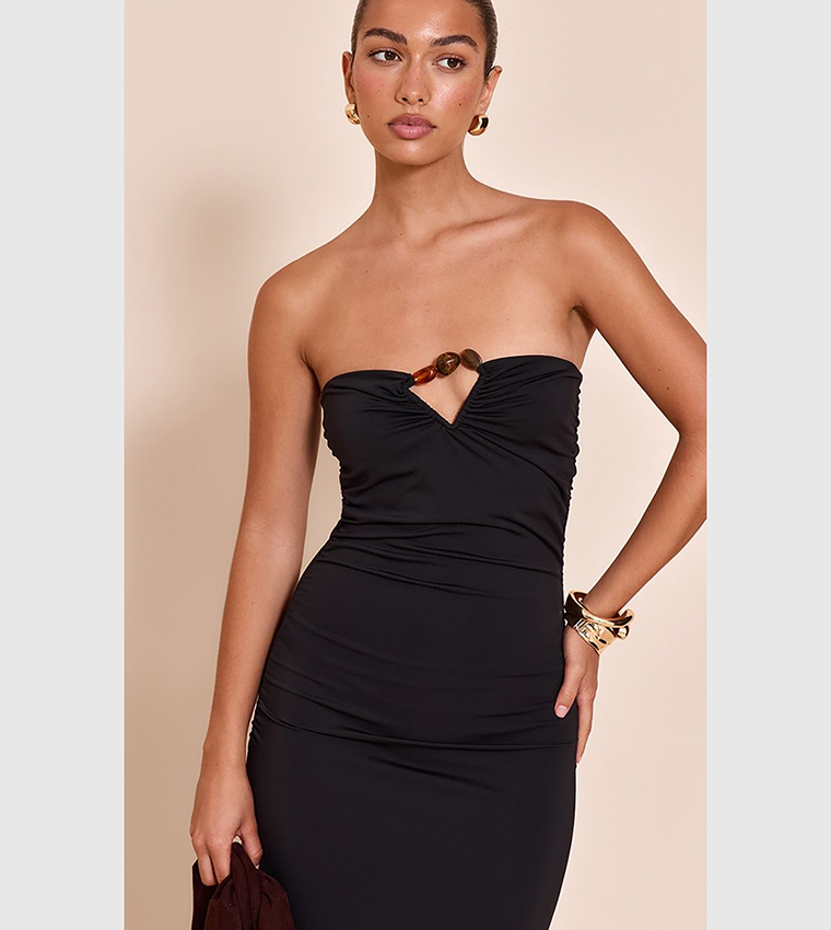 Soft Touch Trim Detail Maxi Dress