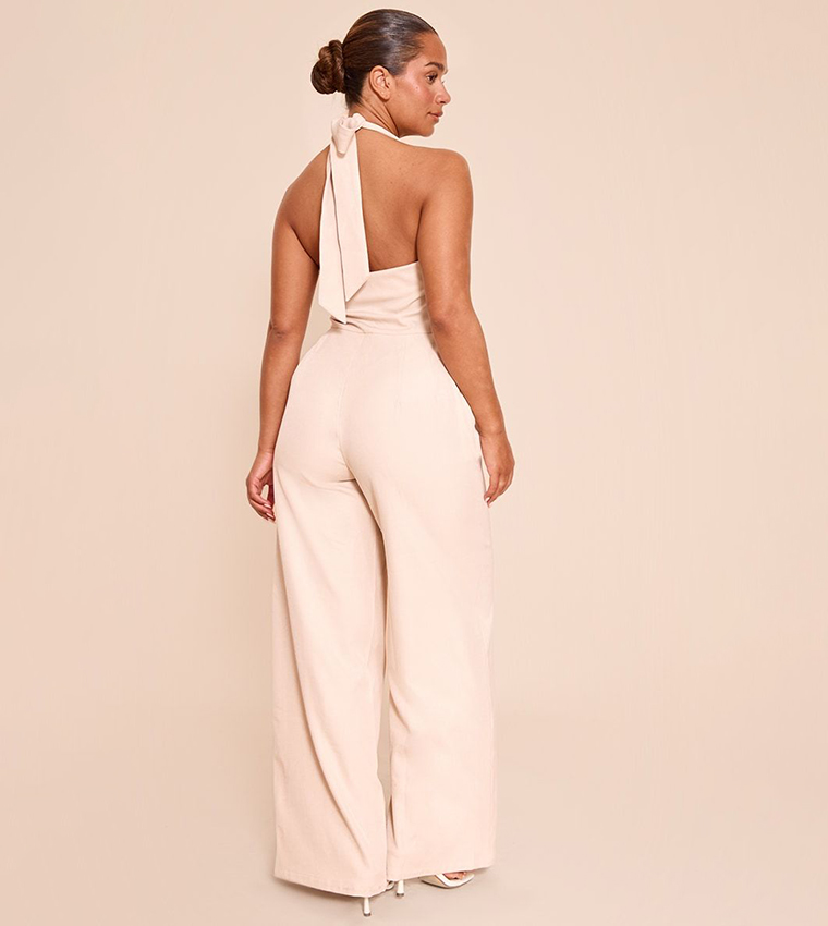 Shape Tailored Halterneck Wide Leg Jumpsuit
