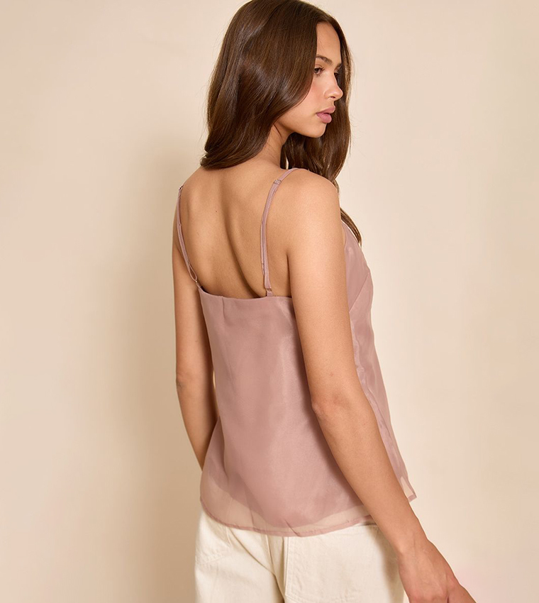 Solid Chiffon Strappy Cami Top