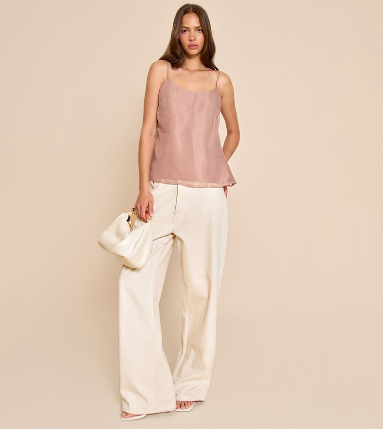 Solid Chiffon Strappy Cami Top