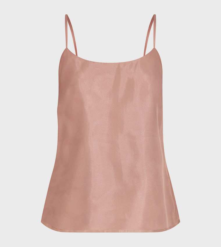 Solid Chiffon Strappy Cami Top