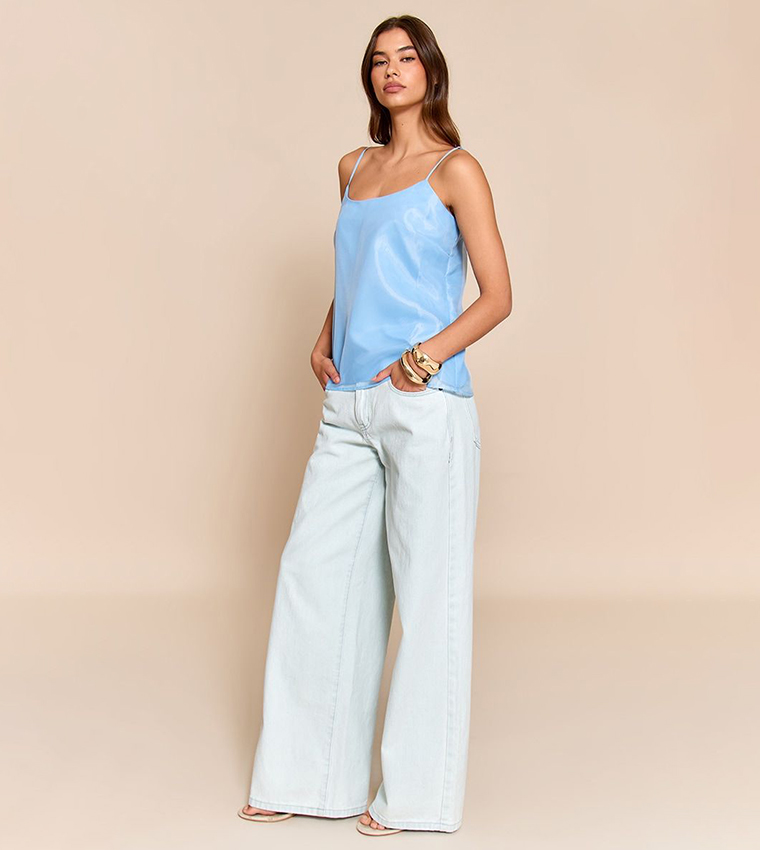 Solid Chiffon Strappy Cami Top