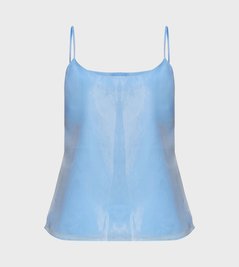Solid Chiffon Strappy Cami Top