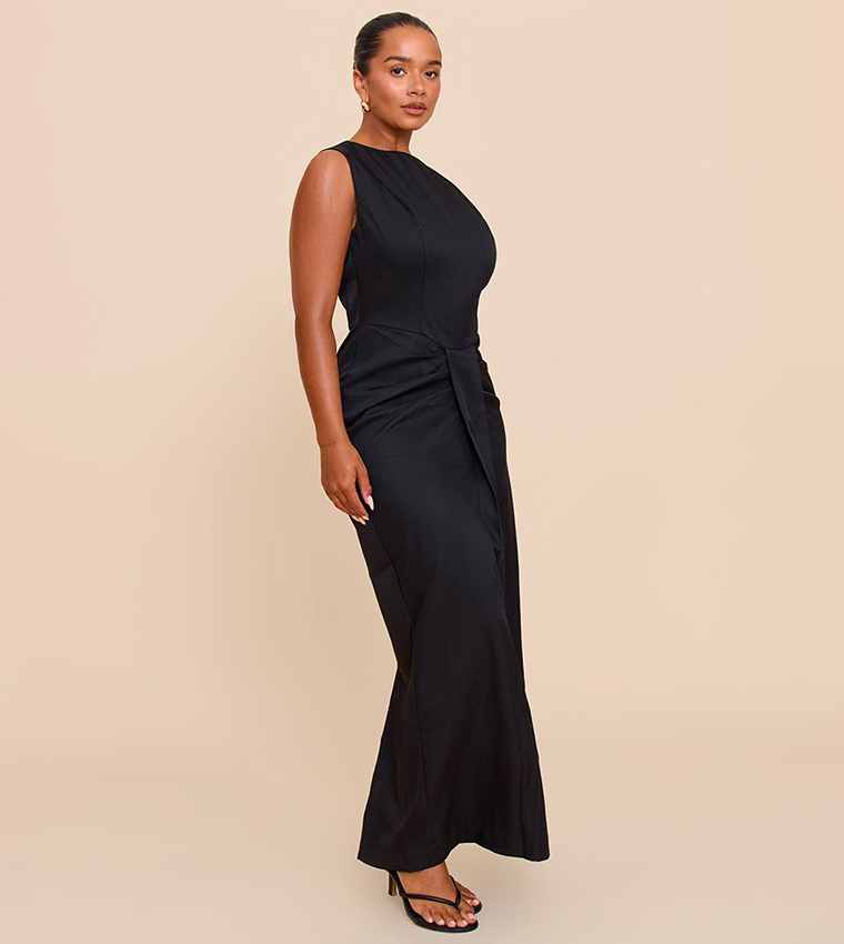Shape Pleated Waist Maxi Dress