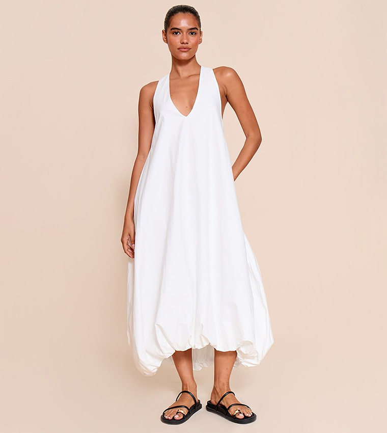 women's black and white midi dress Black and white midi floral dress – Levia New York