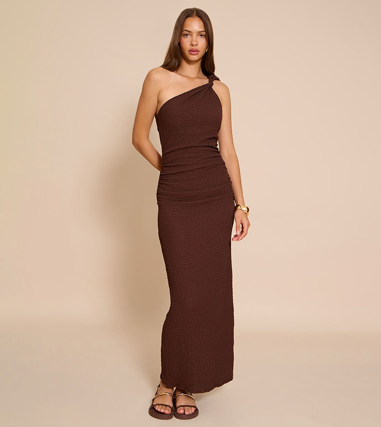 Textured Twist Detail Maxi Dress