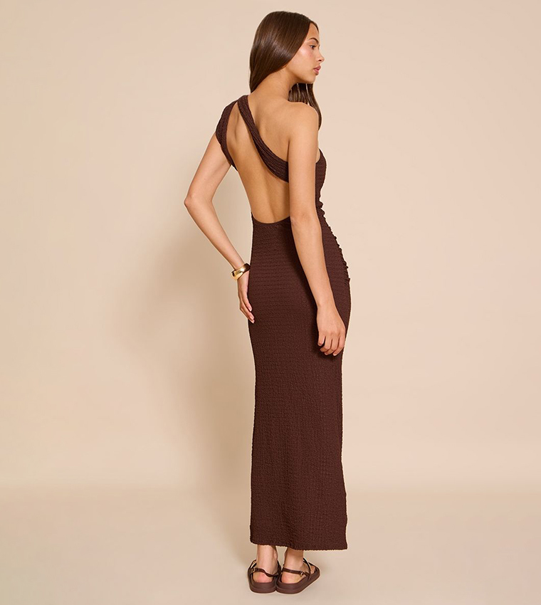 Textured Twist Detail Maxi Dress