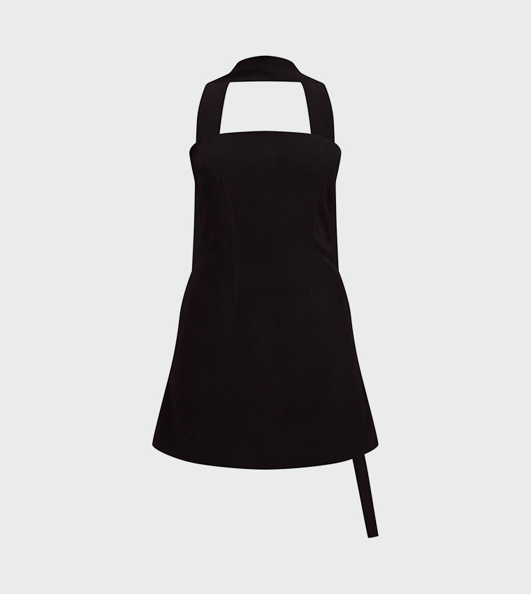 Scarf Detail Strapless Shift Mini Dress