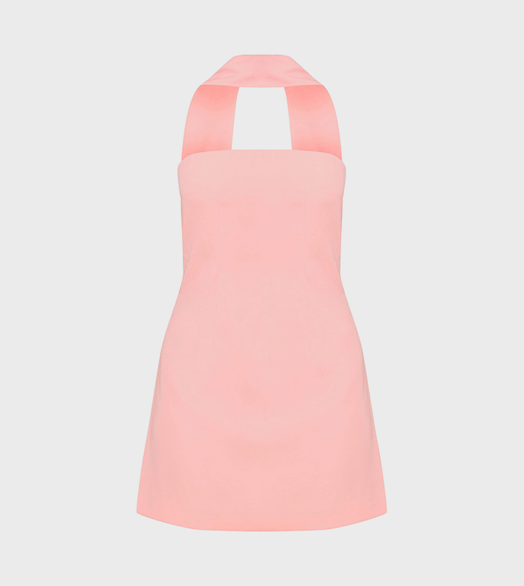 Scarf Detail Strapless Shift Mini Dress