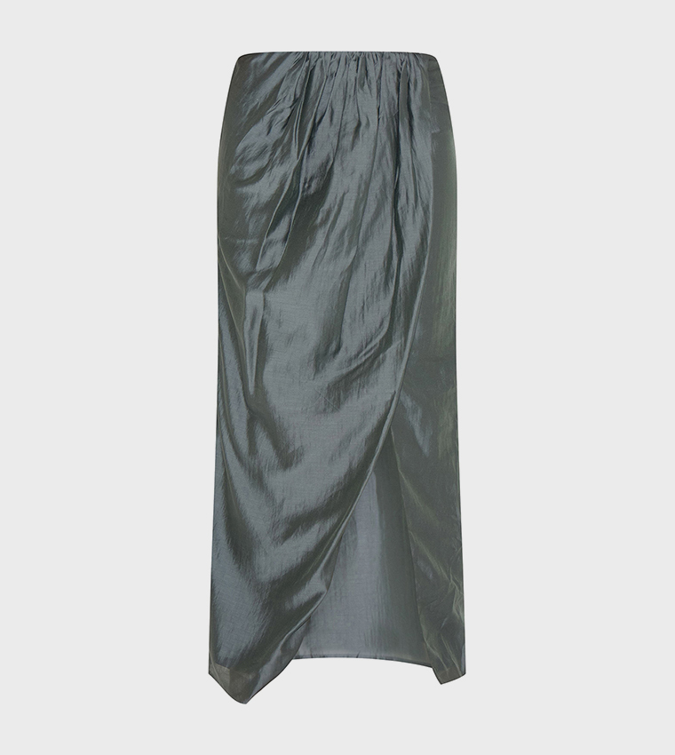 تنورة ماكسي ساتان لف 