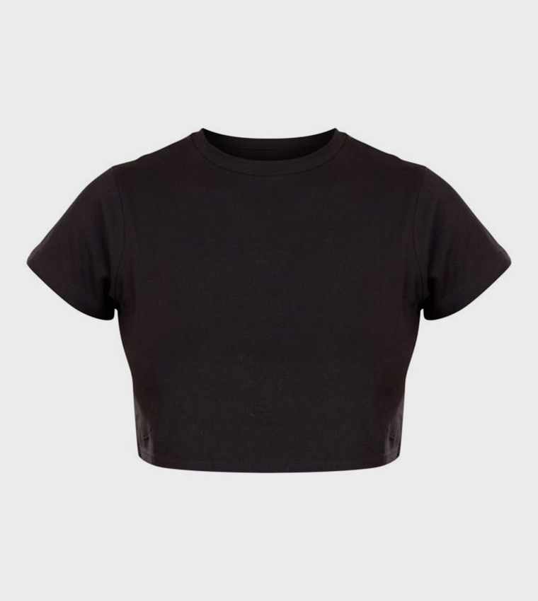 Solid Short Sleeves Crop T-Shirt
