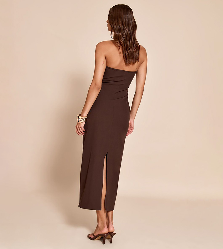 Tailored Woven Cut-Out Detail Midaxi Dress