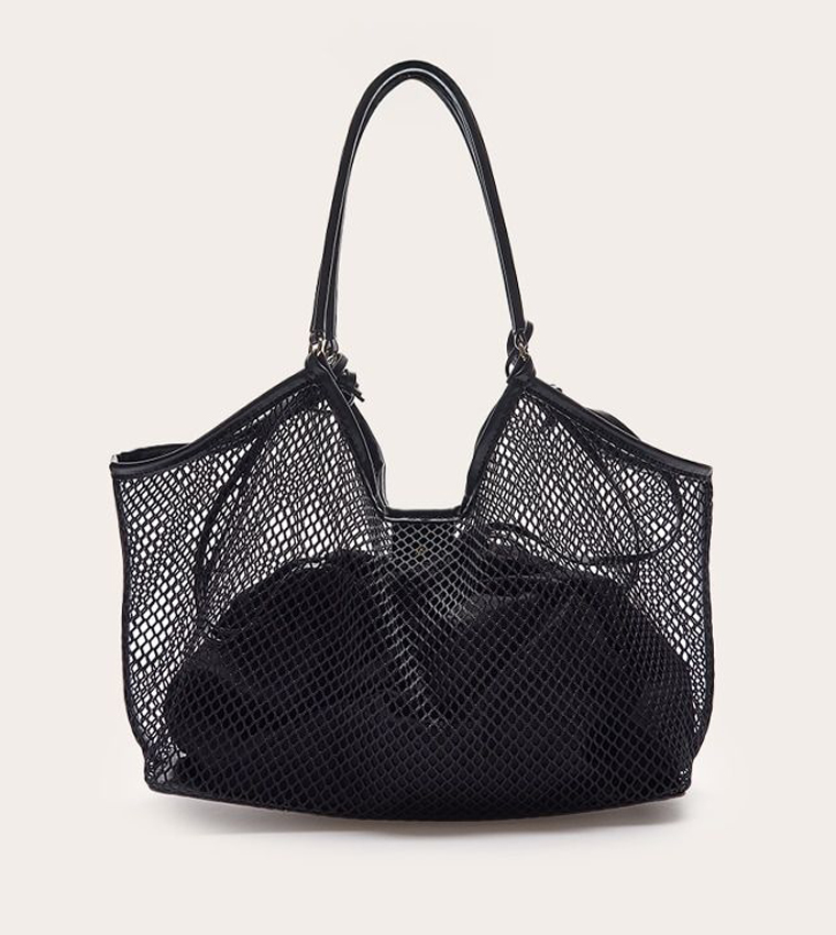 Fishnet Shoulder Bag with Inner Pouch