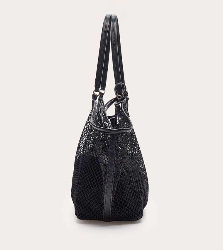 Fishnet Shoulder Bag with Inner Pouch