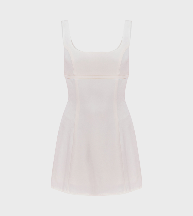 Tailored Bust Seam Sleeveless Shift Mini Dress