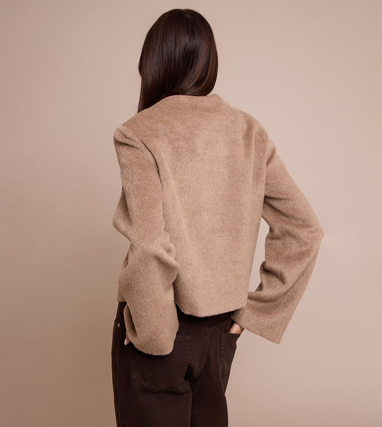 Brushed Wool Single Breasted Jacket