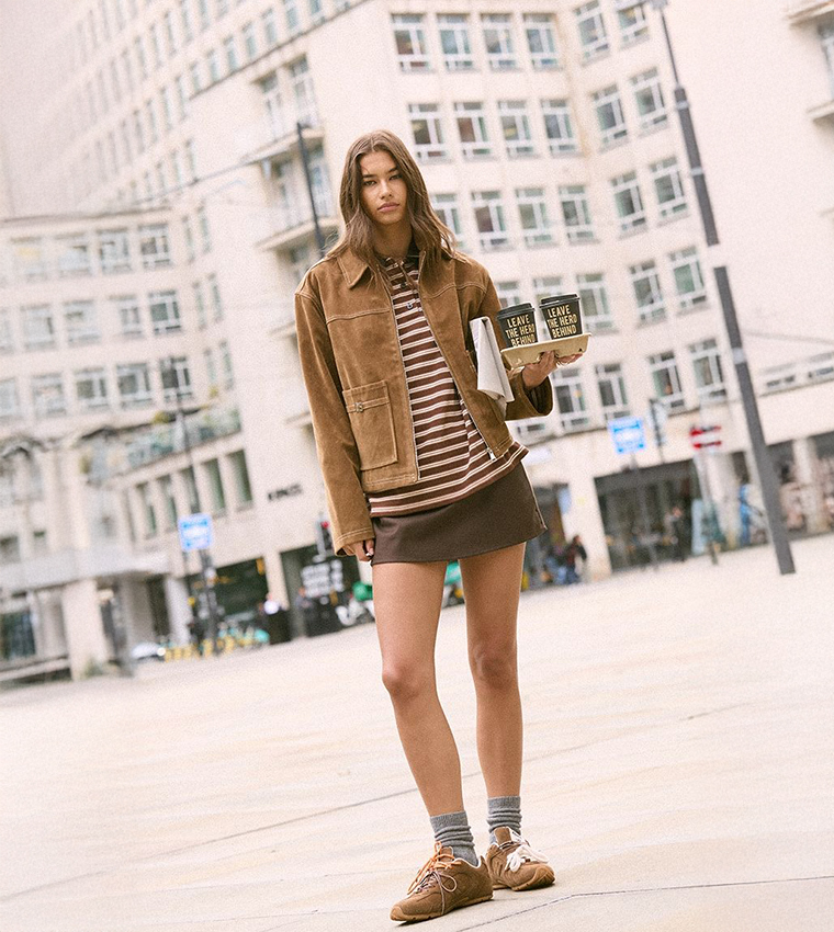 Pocket Detail Faux Suede Jacket