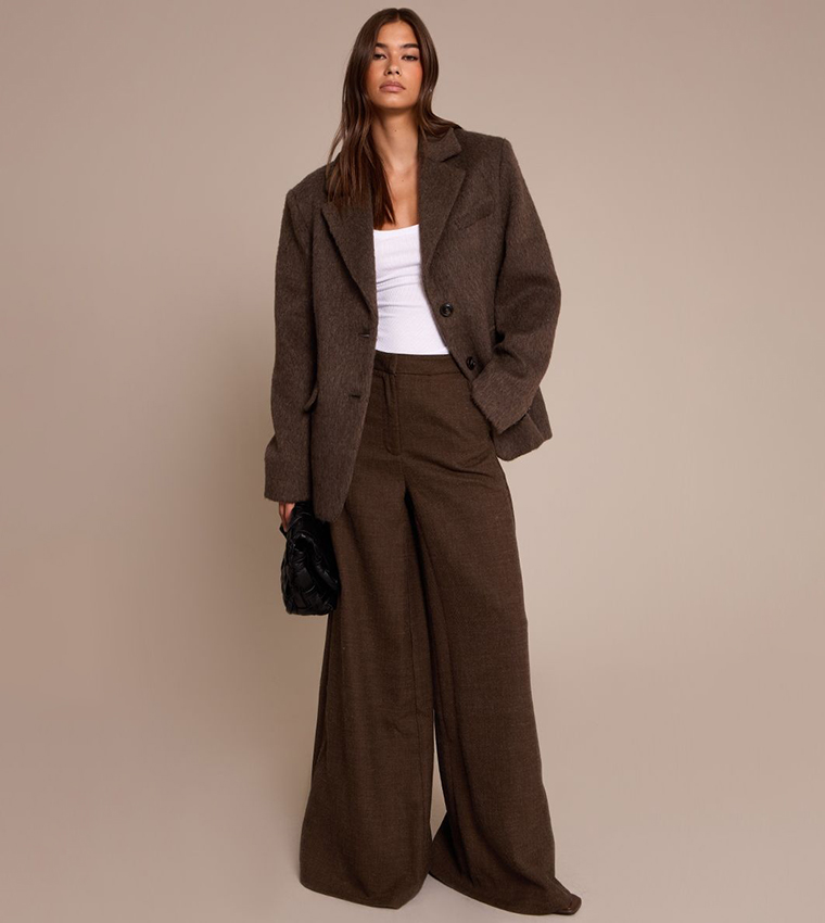 Brushed Wool Look Oversized Blazer