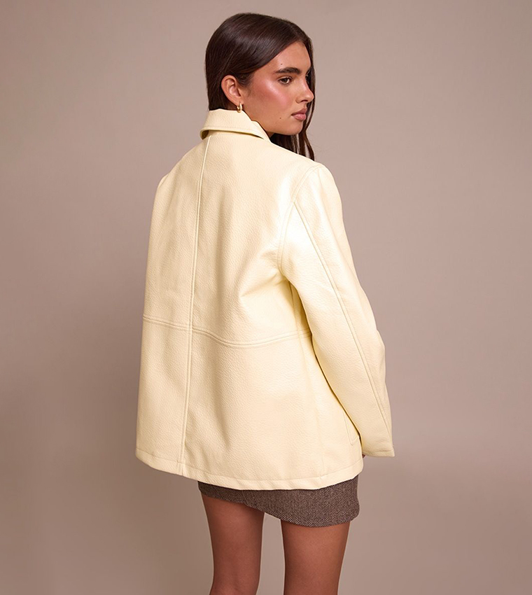 Faux Leather Oversized Jacket