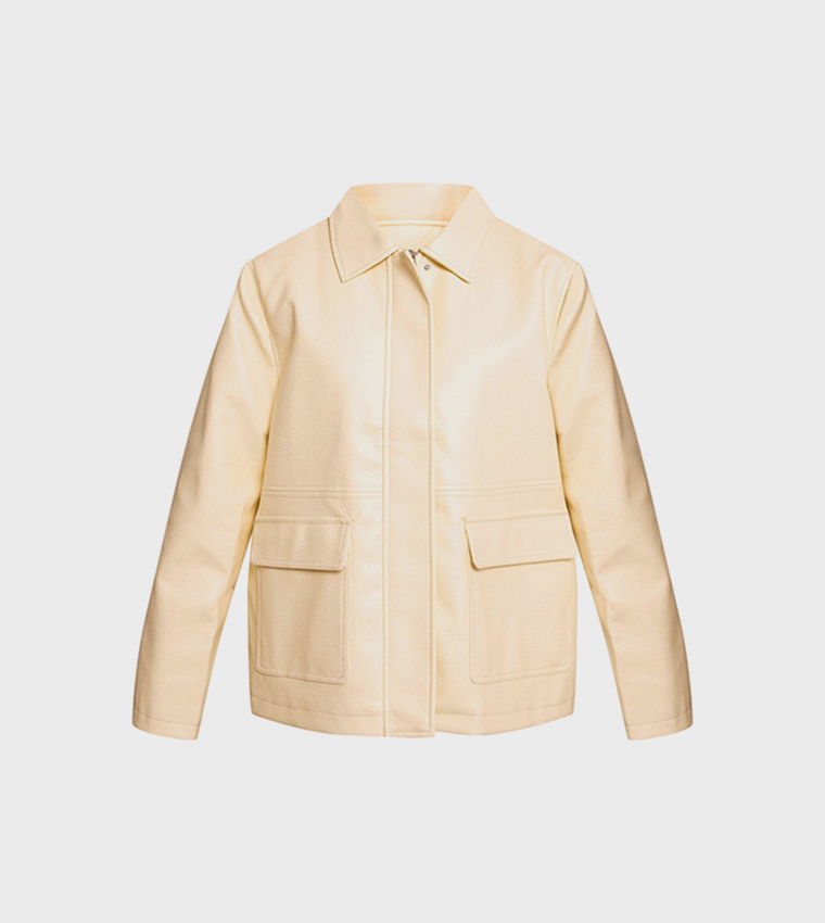 Faux Leather Oversized Jacket