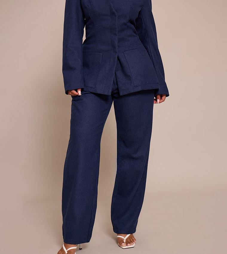 بنطلون واسع شبه صوف 