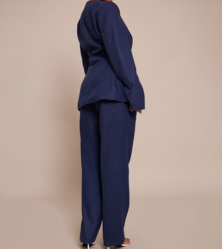 بنطلون واسع شبه صوف 