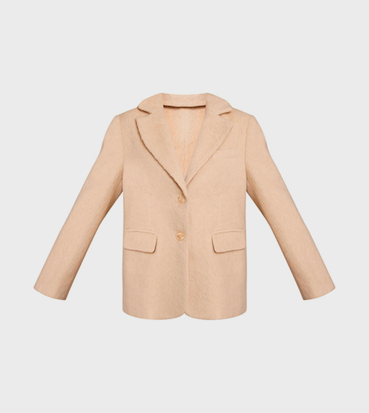 Brushed Wool Look Oversized Blazer